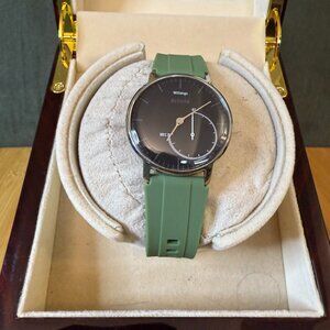 Withings Activité Steel Black/Green Analog Smart Watch + Activity Tracker, 36mm